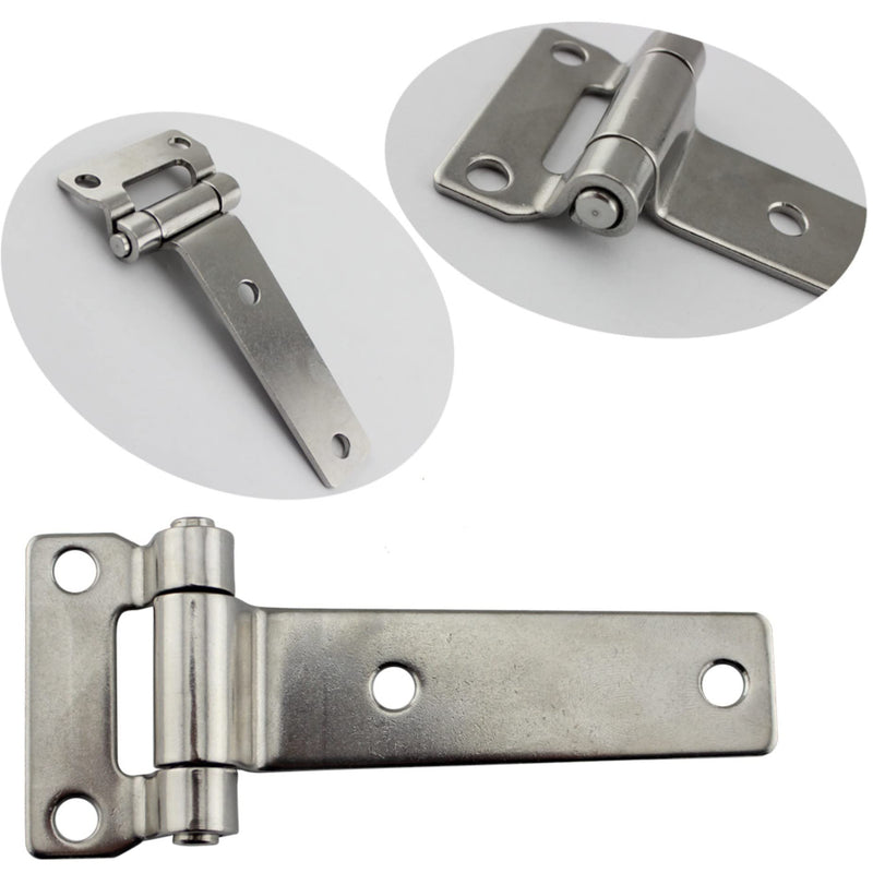 Pair of Stainless Steel 304 T-Shape Door Hatch Hinge L 5.3 in（135mm） for Container Vans Caravans Polish Marine Boat Hardware Counter Back Flap Hinges