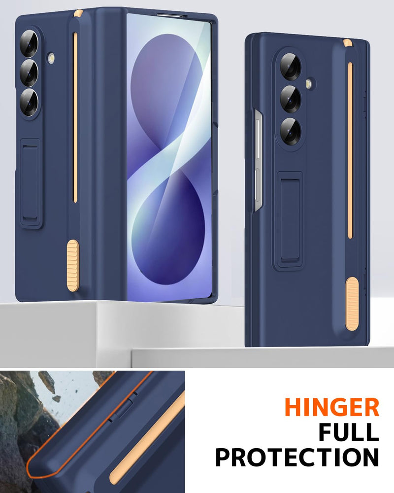 NINKI for Samsung Galaxy Z Fold 8 Ultra Case with S Pen Holder and Stylus, Kickstand Screen Protector Hinge Hard Slim Phone Cover for Samsung Z fold 8 Ultra Case with S Pen Slot and Stand – Royal Blue