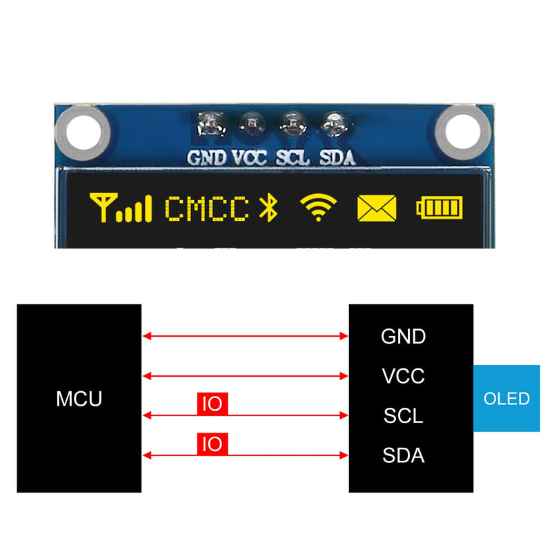 AITRIP 10 Pieces 0.96 Inch OLED I2C IIC Display Module 12864 128x64 Pixel SSD1306 Mini Self-Luminous OLED Screen Board Compatible with Arduino Raspberry Pi(Blue and Yellow) Blue and Yellow