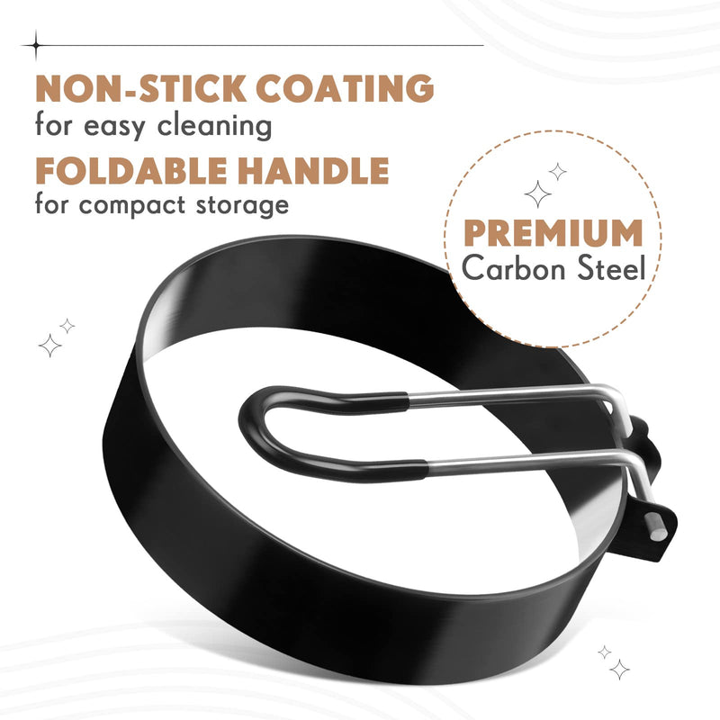 Yaomiao 12 Pcs Egg Rings for Frying Griddle Nonstick Pancake Mold Stainless Steel Egg Mold Portable Round Shaper with Handle for Cooking Griddle Camping Breakfast(3 Inch) 3 Inch