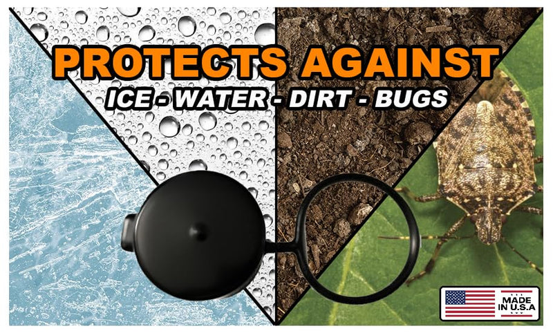 Cap & Shield Tethered 2.375inch ID, Capless Gas Cap Dirt, Water & Dust Cover and Fuel Funnel Bundle Compatible With GMC, Chevrolet, Buick & Cadillac 1 Black Tethered Cover
