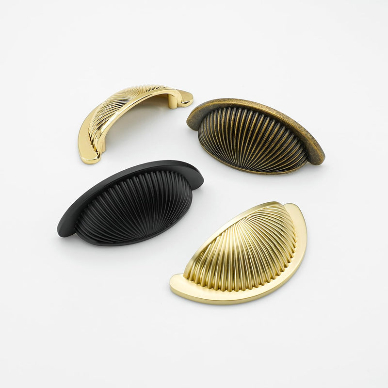 10 Pack Matte Black Bin Cup Drawer Pulls 2.5 Inch(64mm) Hole Center Zinc Alloy Cabinet Handles Dresser Kitchen Cupboard Bathroom Furniture Hardware 10 Pack