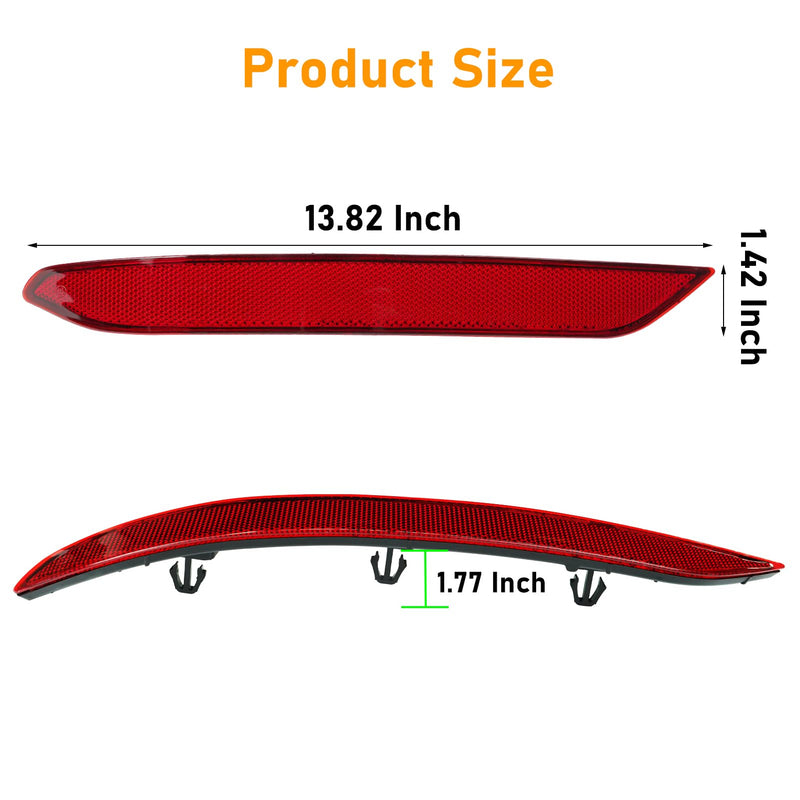 Compatible with Volkswagen Jetta Sedan Rear Bumper Reflector 2019-2021,Left Driver & Right Passenger Side Red Marker Trim Replace for 17A945105,17A945106,Jetta Back Reflector Light W/O Bulb,2PC 19-21 Jetta Rear Reflector