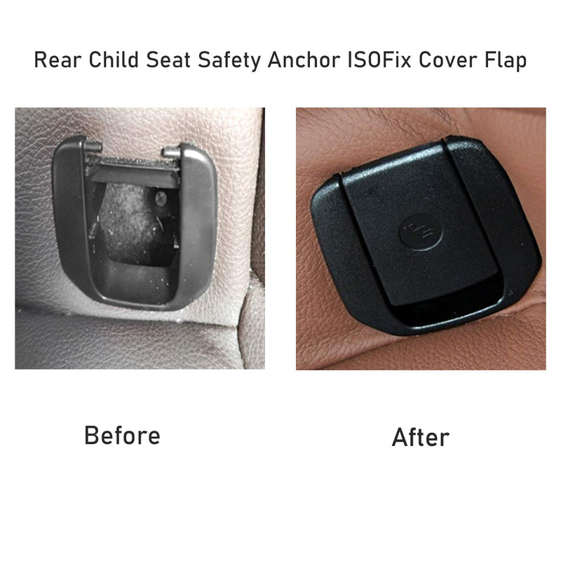 Jaronx for BMW Child Seat Anchor Cover, Rear Row Seat Safety Belt Anchor for BMW Isofix Covers 1 Series E81 E82 F20 F21 /2 Series F22 F87 F23 / 3' E90 E91 F30 F31 F34 F80/X1 E84 (Black) For 3' E90 F30/X1 E84/1' E81 F20 /2' F22 Black