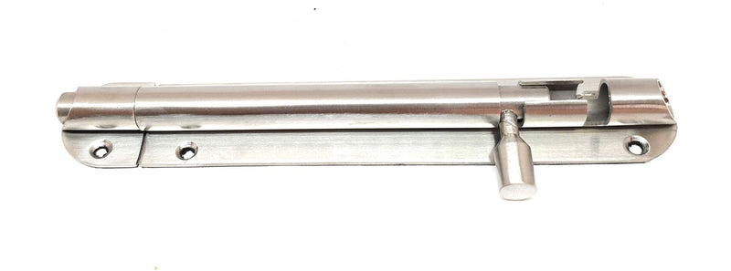 SSISKCON 10mm x 8 Inch Stainless Steel Barrel Bolt Sliding Door Latch, Heavy Duty Slide Lock, Premium Brushed Satin 32D (630), Safety Purpose 8 inch Satin Premium