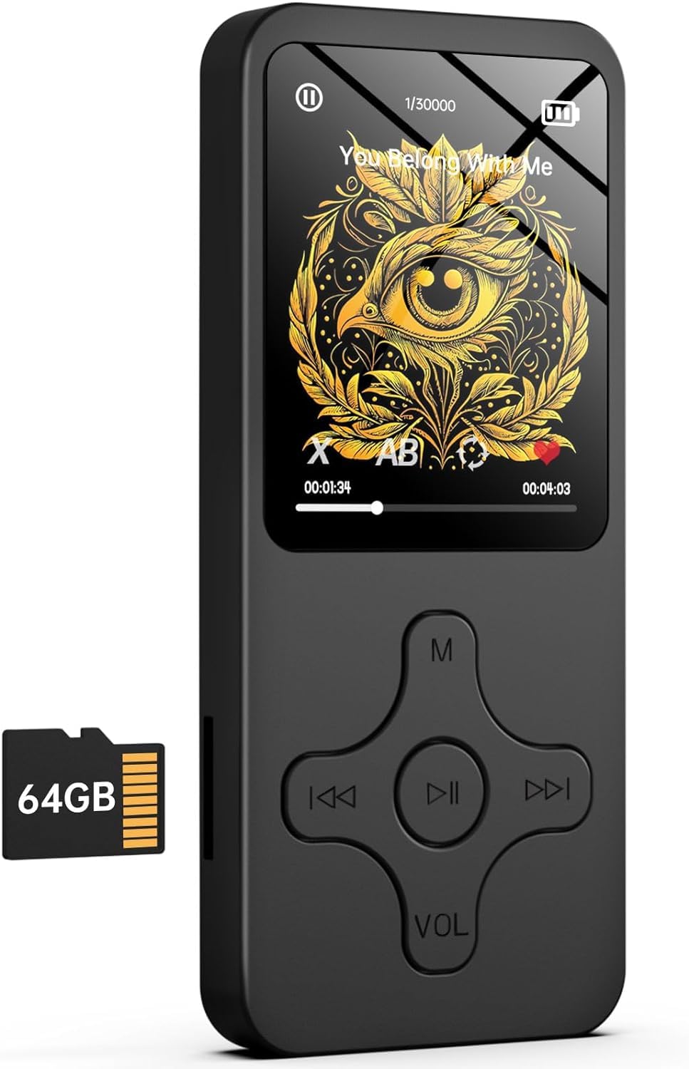 Nightingale VI :The Ultimate MP3 to Energize Your Day.Mp3 Player with Bluetooth,64GB, HiFi Lossless Sound Quality,Speaker,Recording,Photo,Video,e-Book pitch-dark