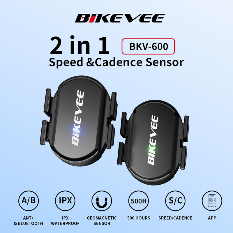 Cadence & Speed Sensor for Cycling, Wireless Bluetooth & ANT+ RPM Sensor for Road, Spin & Indoor Bikes, Compatible with Zwift 2 Outdoor Cad/Spe Sensors