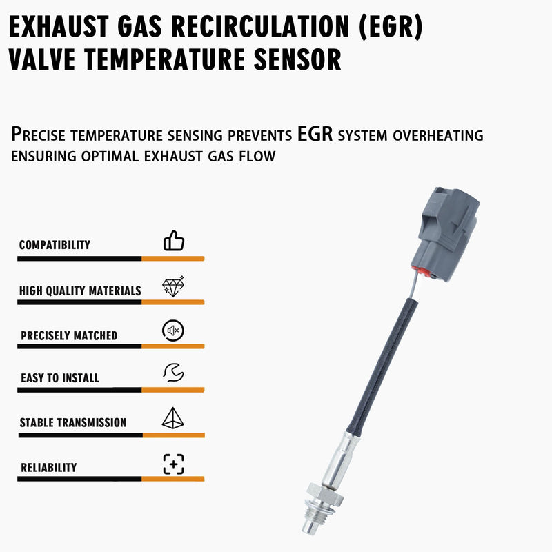 EGR Valve Temperature Sensor Waterproof Compatible with Toyota 4Runner Tacoma Pickup T100 Lexus SC300 SC400 LS400 Replaces OE 89412-34010 8941234010 ETS51 5S2029 SU5370