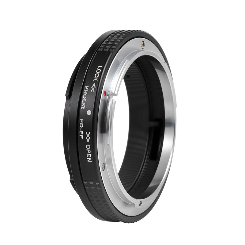 PHOLSY Lens Mount Adapter Manual Focus with Aperture Lever, Only Macro Shots, Compatible with Canon FD FL Mount Lens to Canon EOS EF-Mount Camera Body, FD to EOS, FD to EF Canon FD to EOS (Macro)