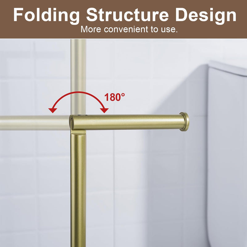 Toilet Paper Holder Stand, Gold 304 Stainless Steel,Free Standing for Bathroom,Weighted Base 1
