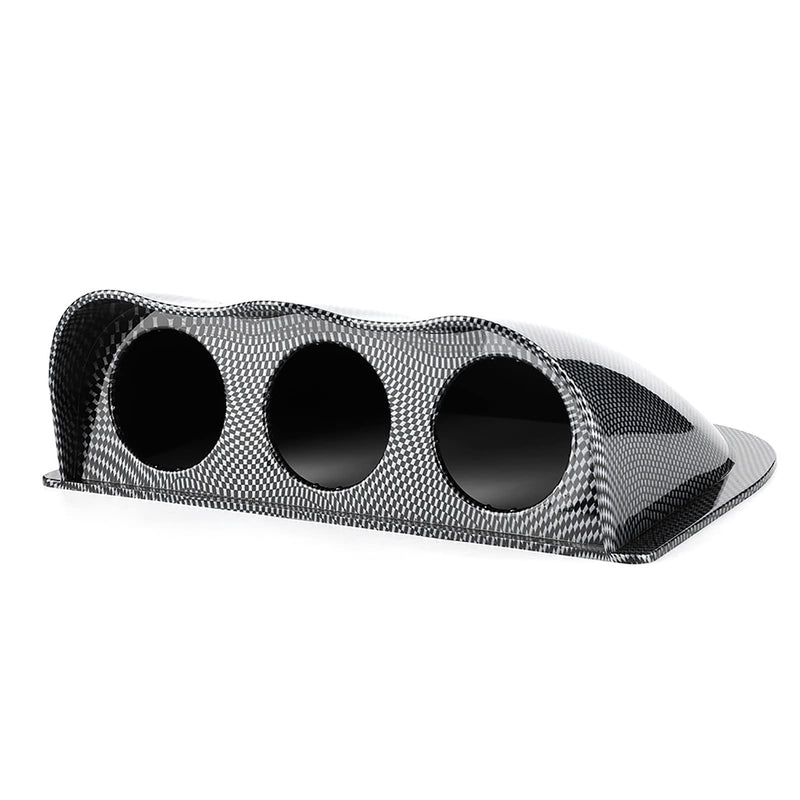 Universal 3 Hole 2in Triple Dash Gauge Pod Meter Mount Bracket Auto Accessory Applicable Car Dashboard (Carbon Fiber) Carbon Fiber Style