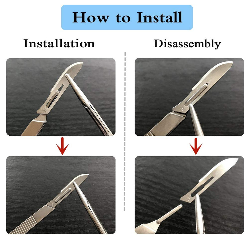 LabAider Surgical Grade Blades #11 20pcs Sterile with #3 Scalpel Knife Handle for Biology Lab Anatomy, Practicing Cutting, Medical Student, Sculpting, Repairing #11-20PCS