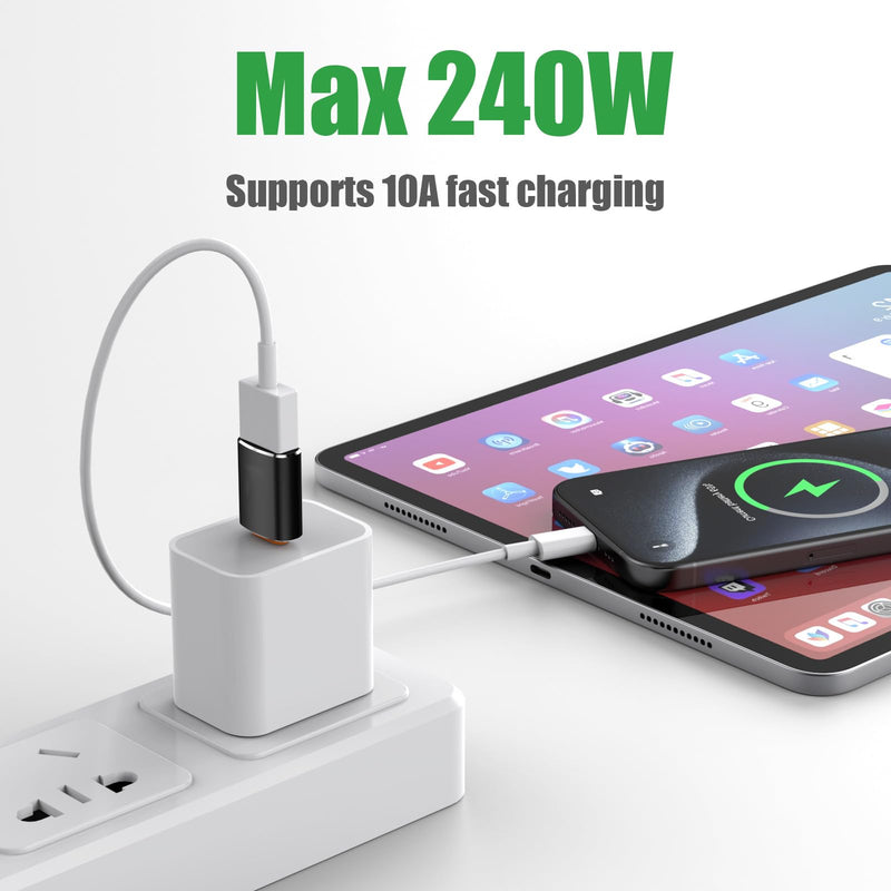 10 Pack USB C to USB Adapter,10Gbps USB A Female to USB C Male Adapter | 120W Fast Charging,Up to10Gbps Data Transfer,for iPhone17 16 Pro Max,iPad 11 10,Google Pixel10 9,Samsung Galaxy S25