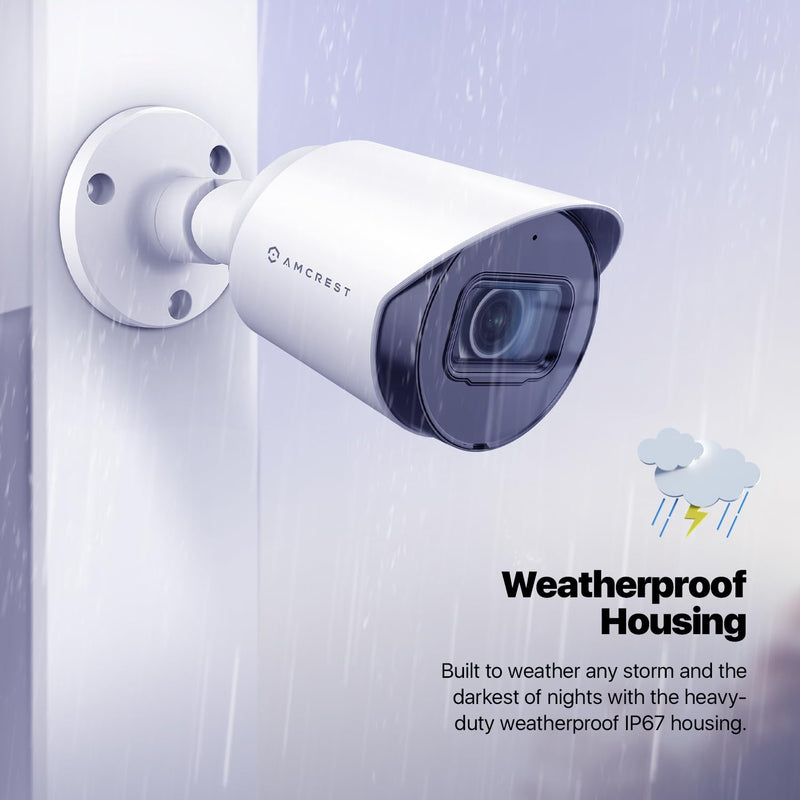 Amcrest Full HD 1080P Bullet Outdoor Security Camera (Quadbrid 4-in1 HD-CVI/TVI/AHD/Analog), 2-Megapixel, 98ft Night Vision, 2.8mm Lens 129° Viewing Angle, White (AMC1080BC28-W) 1080P HD-CVI Tribrid