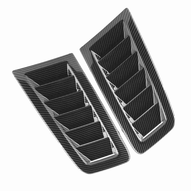 Qiilu 2PCS Car Hood Vent Scoop Kit, Universal Cold Air Intake Fitment Louvers Cooling Intakes Auto Hoods Vents Bonnet Cover Car Exterior Decorative Parts for Focus RS MK2 (Carbon