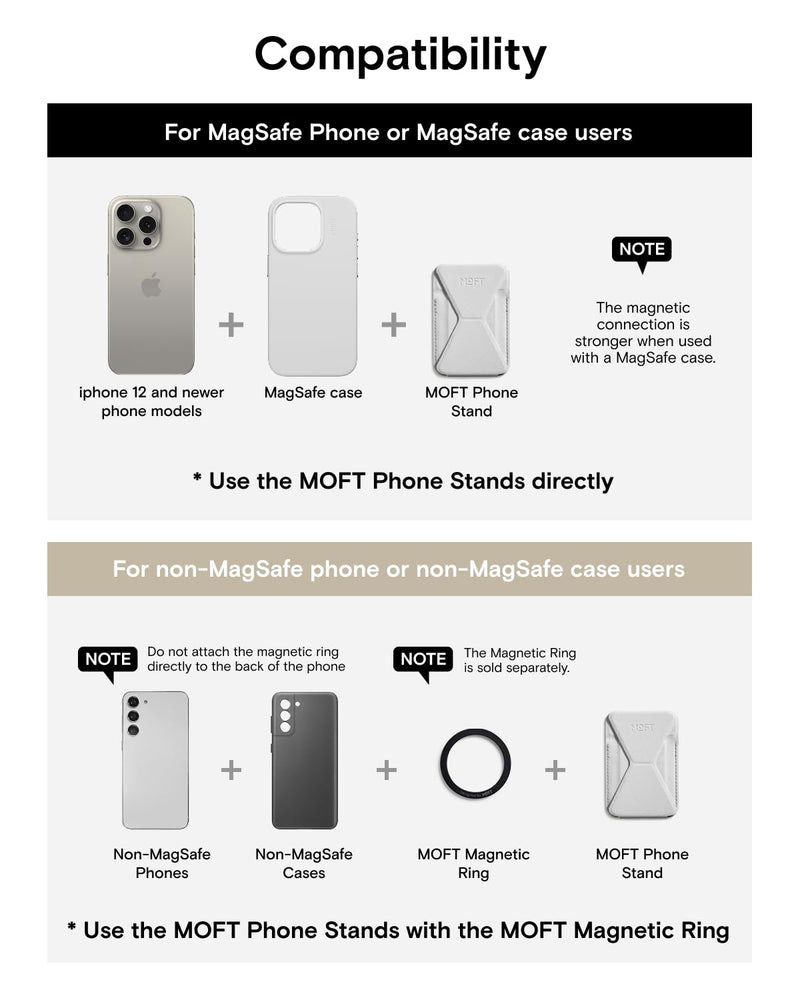 MOFT Magnetic Wallet Stand Compatible with iPhone 17/16/15/14/13/12 Series, Angle Adjustment & Magsafe Compatible MOVAS Phone Stand,Earthen Beige Earthen Beige