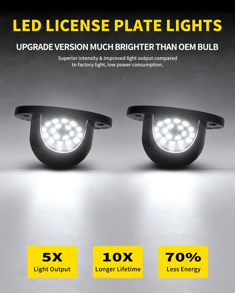 LED License Plate Lights Bright White Tag Lamp Assembly Replacement Compatible with 1994 1995 1996 1997 1998 1999 2000 2001 Dodge RAM 1500 2500 3500 Pickup Truck, Pack of 2