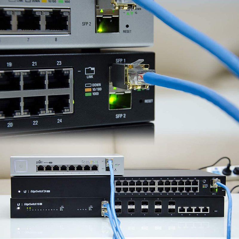 QSFPTEK 10GBase-T SFP+ to RJ45, 10G Copper Module, 10Gbe T Mini Gbic 10 Gigabit Ethernet Adapter SFP Transceiver for Arista SFP-10GE-T, Mikrotik, Ubiquiti & Open Switches & Routers, up to 100ft/30M 10GBase-T: 30m
