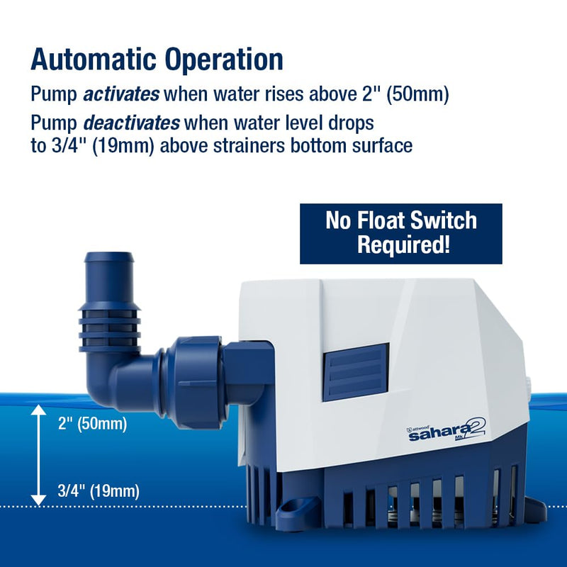Attwood Sahara MK2 Automatic Bilge Pump 12V, 500 GPH