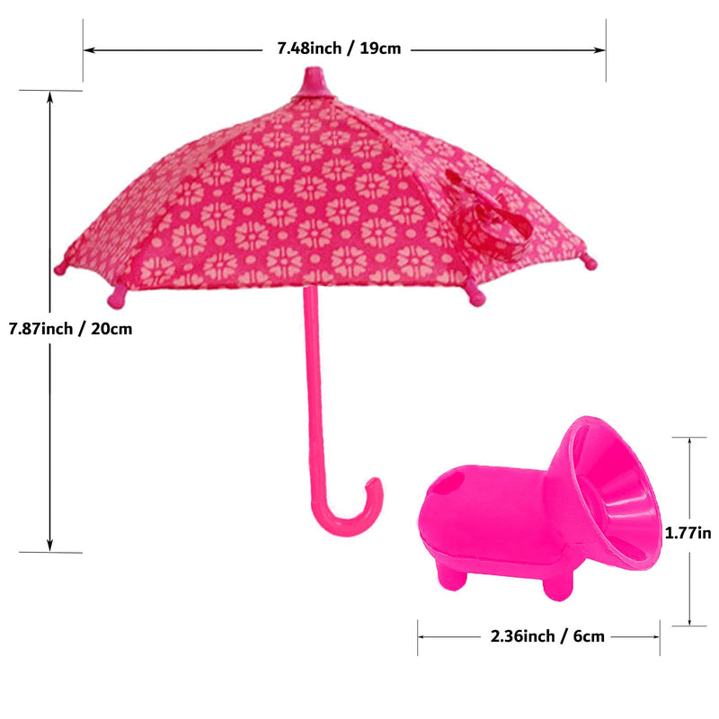 Phone Umbrella Suction Cup Stand – Umbrella for Phone with Universal Adjustable Piggy Phone Holder, Phone Umbrella for Sun, Outdoor Phone Sun Blocker, Phone Shade Cover Pink