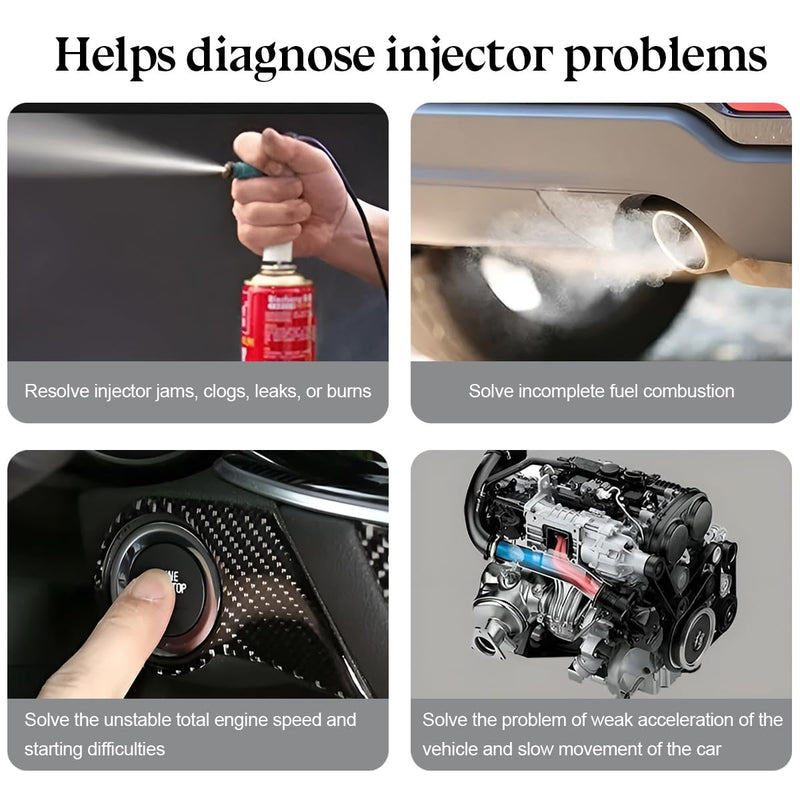 Car Fuel Injector Tester Cleaner Tool Kit, 12V Vehicle DIY Cleaning Testing Tool with 6 Cleaning Adapters & 8 Pulse Modes, Automotive Accessories, Universal for SUV Sedan Truck