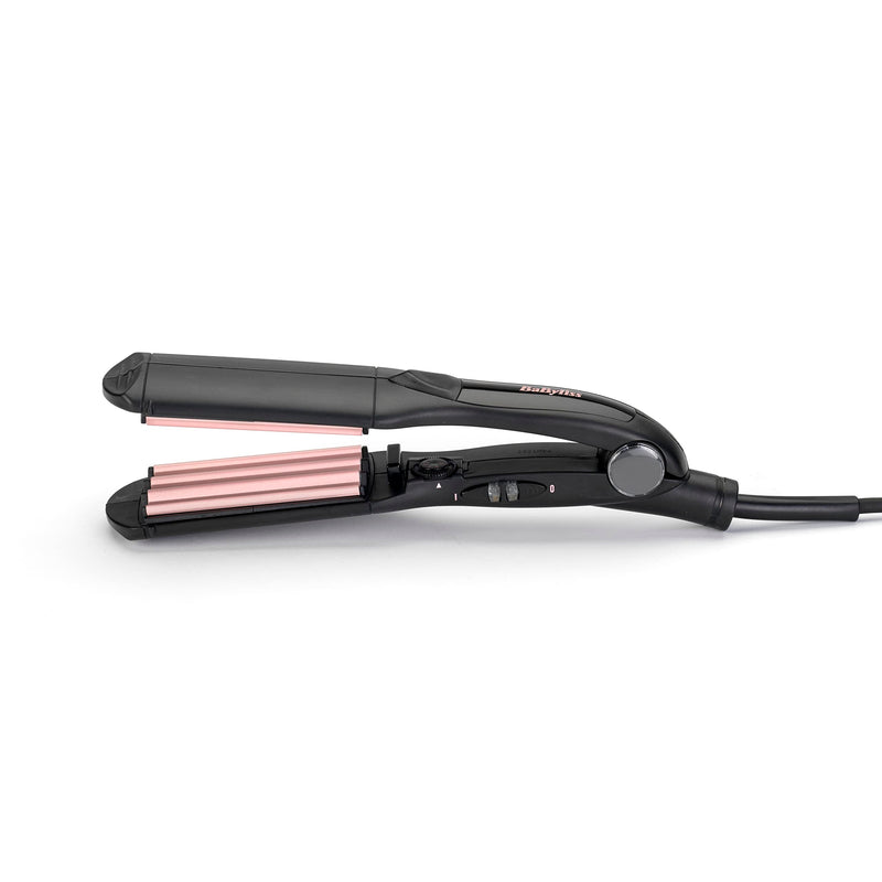 BaByliss Hair Crimper - Tourmaline Ceramic Coated Crimping Iron, 10 Heat Settings up to 210°C, Texture & Volume Styling Tool, Black, 2165CU Gold