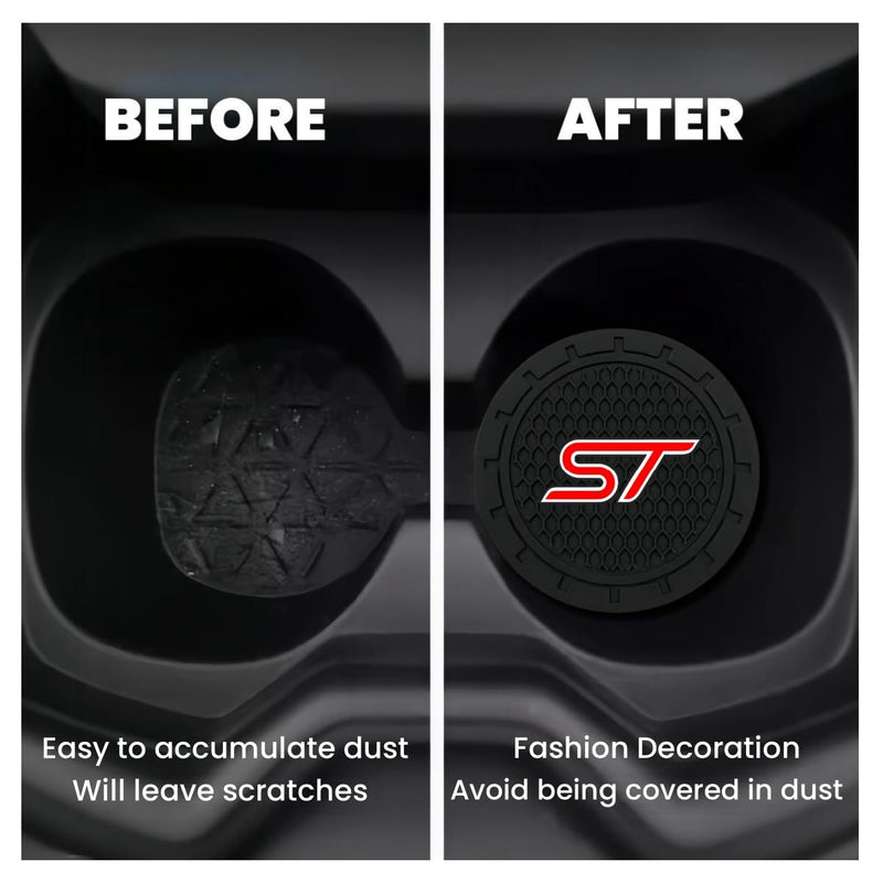 2 Pcs Black car Cup Holder Coaster Compatible with ST 2.75 Inch Silicone Anti-Slip Fashion car Interior Accessories