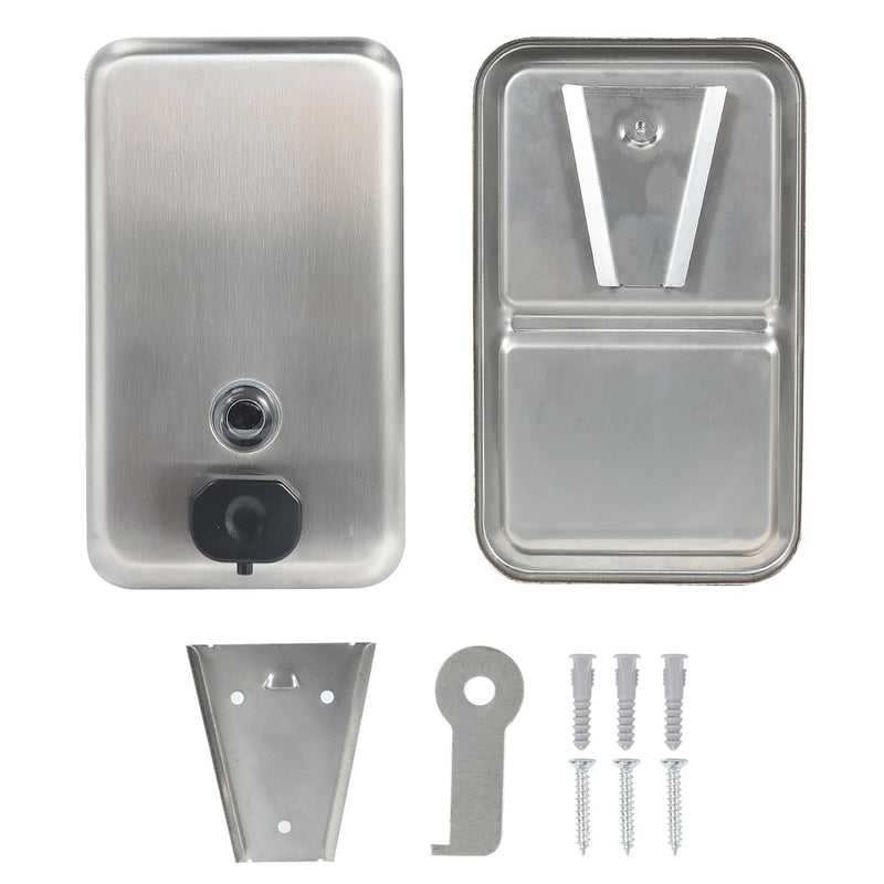 Heavy Duty Stainless Steel Wall Mount Soap Dispenser, 1100ml/37oz, with Corrosion Proof Lining and Anti-Leak Pump for Commercial & Home Bathroom Kitchen(Vertical) Vertical