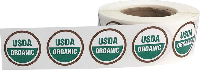 USDA Organic Labels 3/4 Inch Round Circle Dots 500 Adhesive Stickers (Pack of 2) 3/4" Circle (Pack of 2)