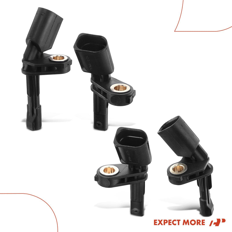 A-Premium Set of 4 Front Rear Left and Right ABS Wheel Speed Sensor Compatible with Volkswagen, Audi, Seat Models - Jetta, Jetta City, Passat CC, Golf, Beetle, A3 Quattro, CC, Eos, GTI, TT, R32