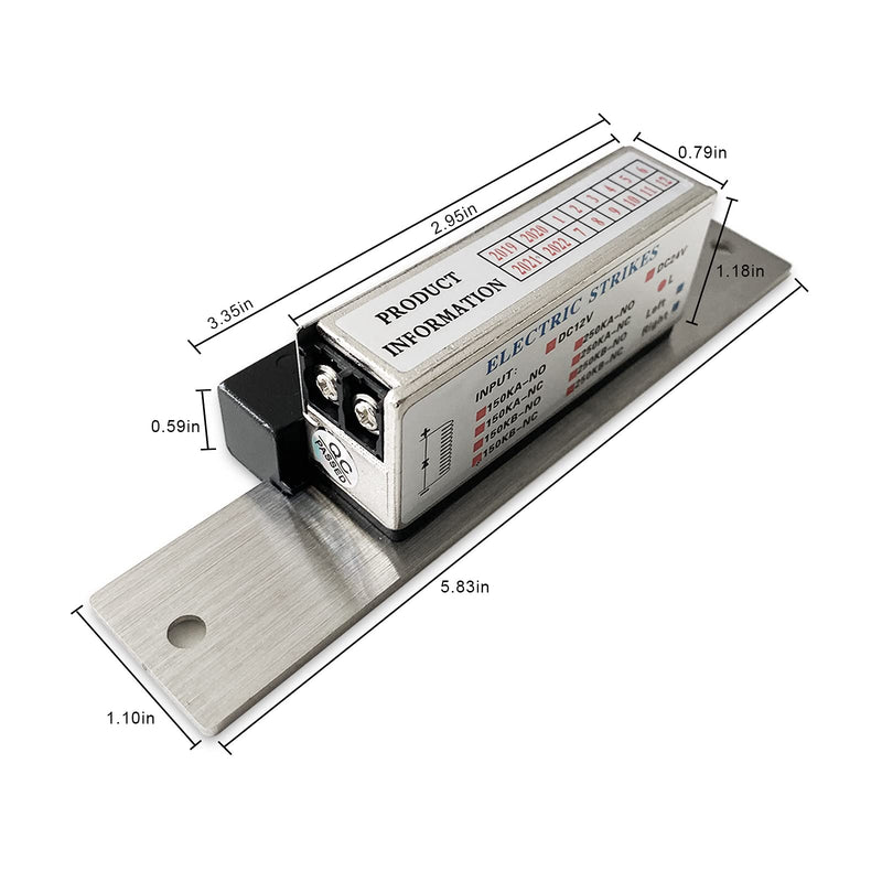 Olideauto Electric Strike Lock for Automatic Swing Door Opener,DC12V 550lbs Fail Safe Electric Door Strike for Both Indoors and Outdoors,Power On Lock Electronic Strike