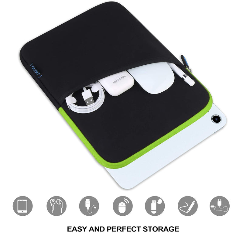 Lacdo Tablet Sleeve Case for 11 inch iPad Pro M4 / 11 inch iPad Air M2 / 10.9 inch iPad / 10.2" iPad / 10.9" iPad Air / 10.5 iPad Pro Air, 11 inch Samsung Galaxy Tab A9+ Bag, Fit Magic Keyboard, Green 9-11 Inch