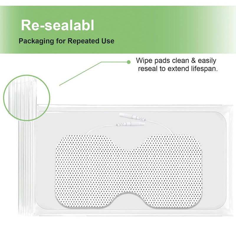 Tens Unit Electrode Pads 4x8" for Back Pain Relief Extra Large Butterfly Shaped EMS TENS Pads Compatible with TENS 7000, AUVON TENS, 2mm Pin Connector- 6 Pcs Bf4*8