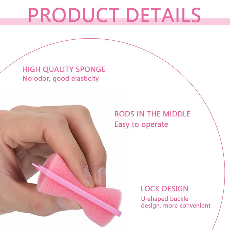 12 Pcs Comfortable Soft Foam Hair Styling Curlers - Flexible Sleeping & No Damage Hair Rollers