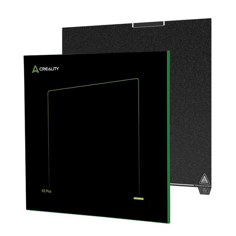 Creality K2 Plus Texture PEI Build Plate Kit, 3D Printer Heat and Wear Resistance Textured PEI Spring Steel Plateform with Wipe Nozzle Design for K2 Plus 370x370mm PEI Bed