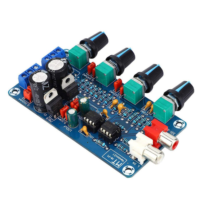 Generic NE5532 Preamplifier Board 10X Stereo Preamp with Treble Mediant Bass Volume Control for Dual AC 12V-18V Power Supply