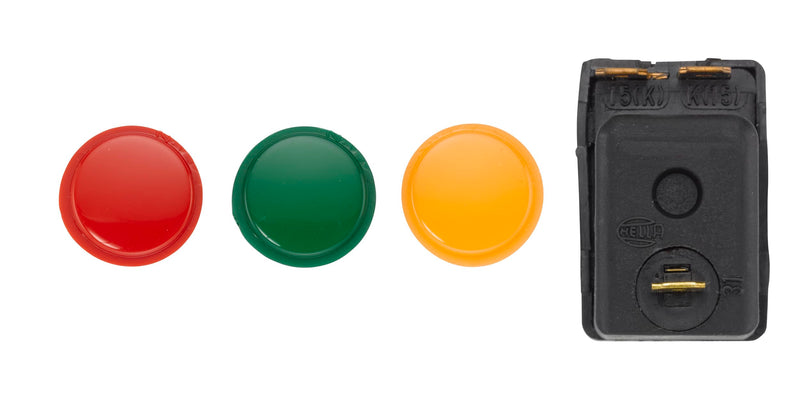 HELLA 004778001 Illuminated On/Off SPST Push/Pull Switch With 3 Interchangeable Lenses , black