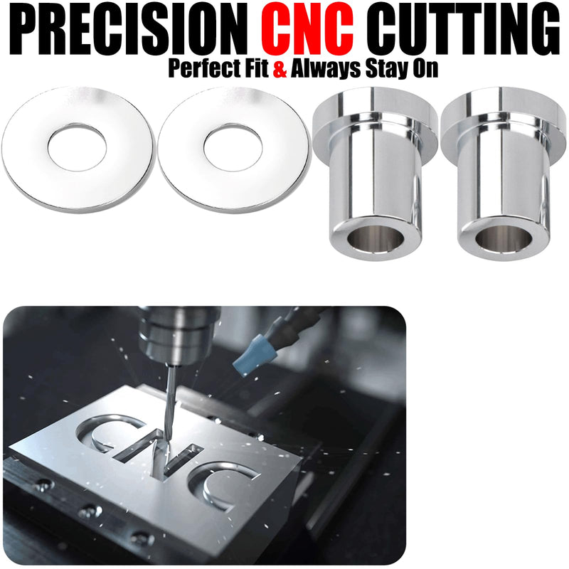 Solid Billet Handlebar Riser Bushings for Harley Touring/Street Glide/Electra Glide/Road Glide/Road King/Tri Glide/Softail/Fat Boy/Fat Bob/Heritage Classic/Low Rider (Solid Billet-Chrome) Chrome