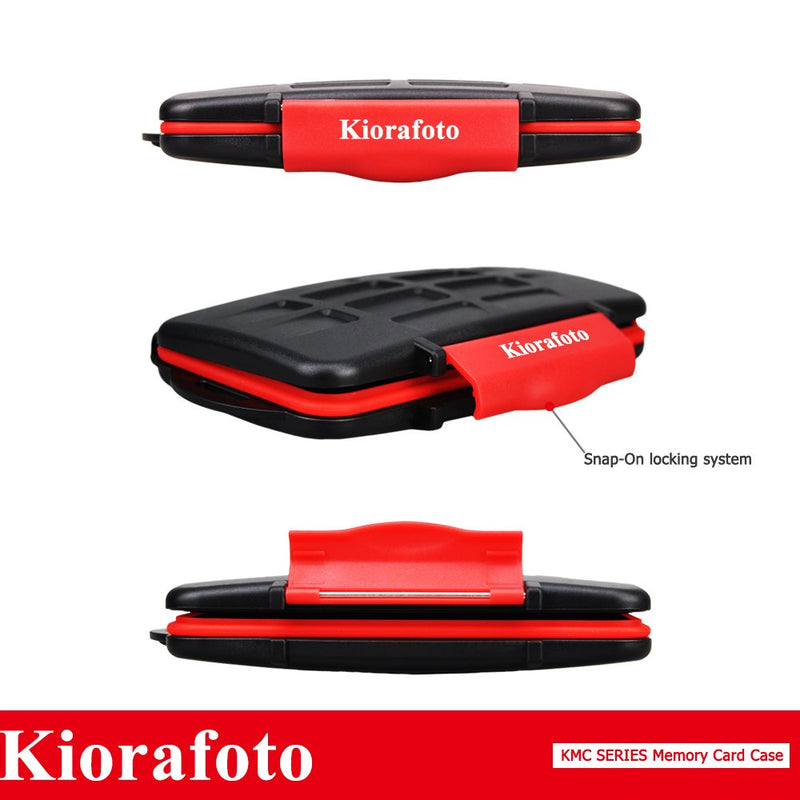 Kiorafoto 12 Slots SD SDHC SDXC Card Holder Case Professional Water-Resistant Anti-shock Memory Card Storage Protector Wallet with Carabiner for 12 SD