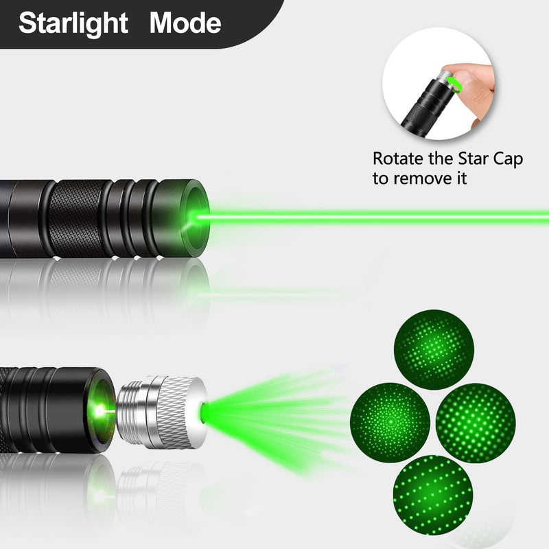 Green Laser Pointer, High Power Laser Pointer, Suitable for Tv/LED/LCD Screen Demonstrations, Outdoor Exploration, and Construction Projects, with USB Charging Option { Green }