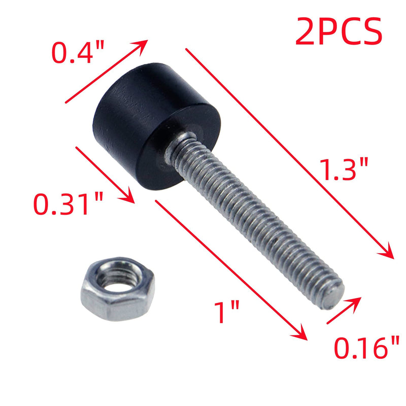 2PCS Hood Adjuster Bumper Stopper Rubber Bumper Stop M425mm Shock Absorbing Stopper Hood Bolt Nuts M4×25mm