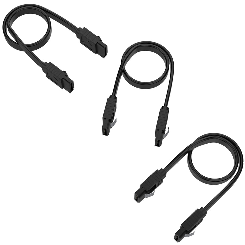 SABRENT SATA III (6 Gbit/s) Straight Data Cable with Locking Latch for HDD/SSD/CD and DVD drives (3 Pack 20 Inch) in Black (CB-SFK3)