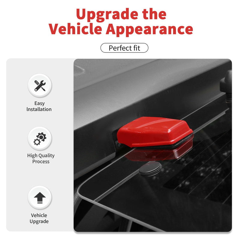 Rear Tail Window Hinge Decorative Cover Trim Compatible with 2007-2018 Jeep Wrangler JK JKU Exterior Accessories (Red) Red