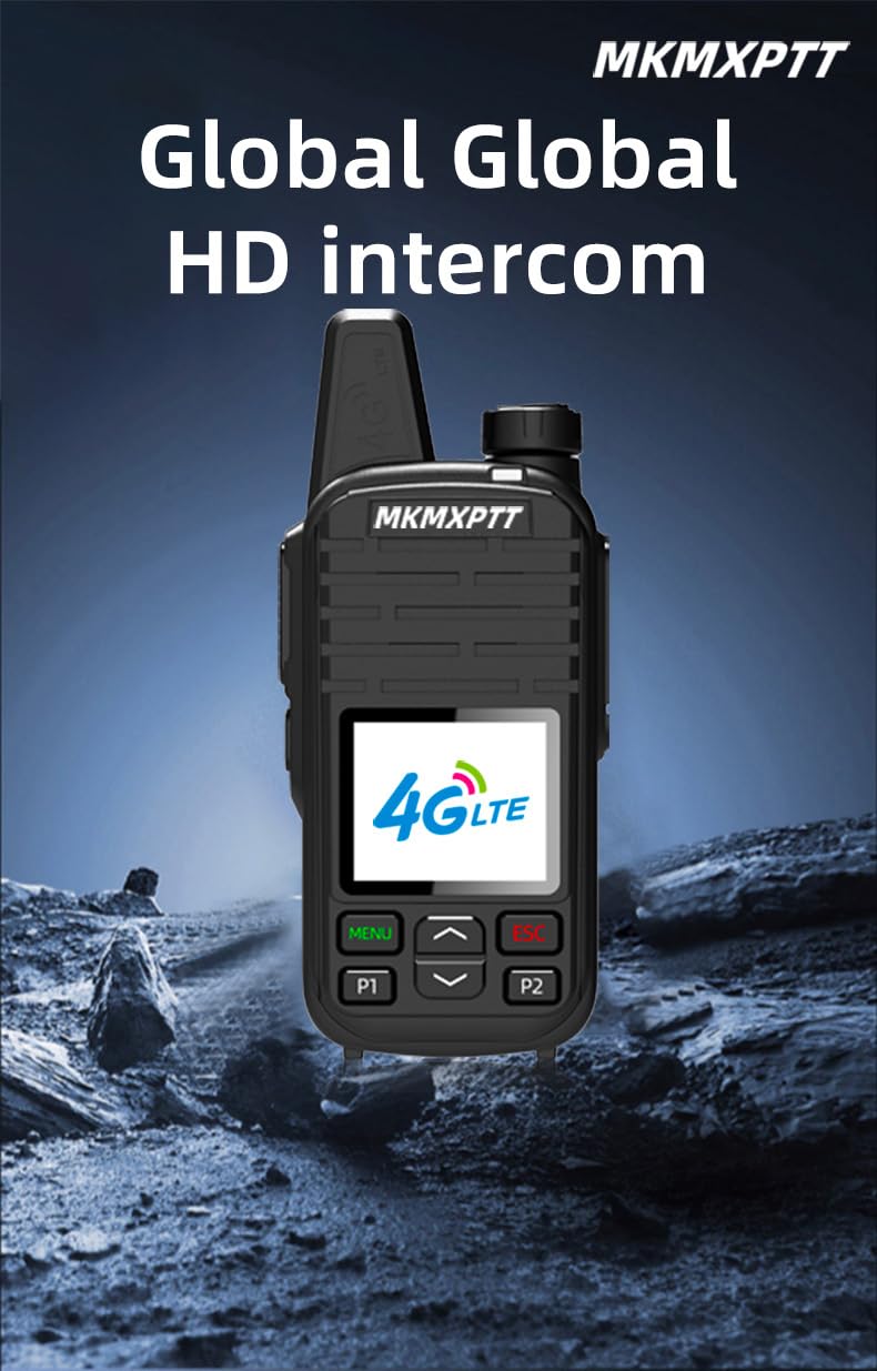 2G/4G LTE PoC Walkie Talkie Android Smart Two-Way Radio with WiFi Bluetooth Mobile Call Function 6000mAh Long Range Portable Radio【SIM Card Lifetime Free】