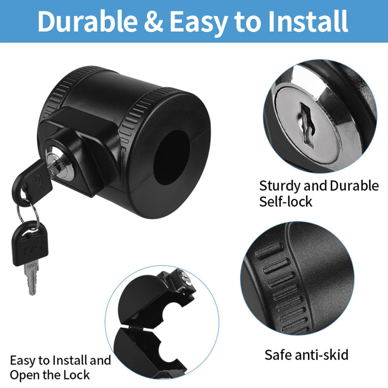 Child Proof Door Knob Cover Lock for Dementia Elderly Safety - Universal ABS Plastic Lock-Out Device for Bedroom, Bathroom, Gas Valve & Outdoor Faucets (Fits Most Circular Knobs)-2 Pack Black 2 Pieces