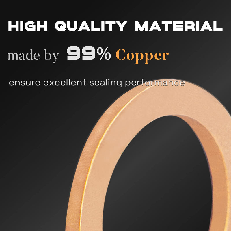 20Pcs M12 Oil Drain Plug Gasket, Copper Crush Washer, Seal Ring by KeeRoarin M12-20PCS