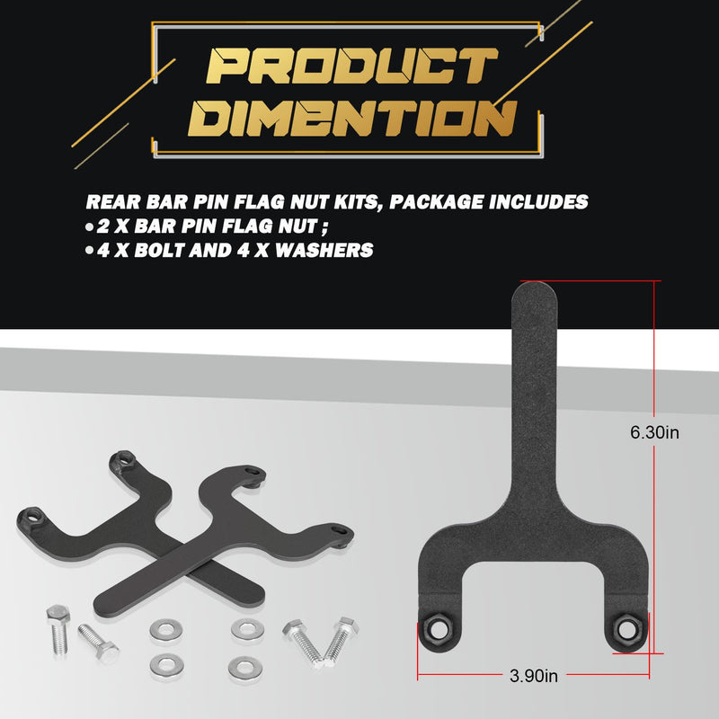 Rear Bar Pin Flag Nut Kits for Jeep Cherokee XJ, Rear Bar Pin Shock Mounts Repair Kit, Compatible with 1984~2001 Jeep Cherokee XJ 1082 4WD 2WD