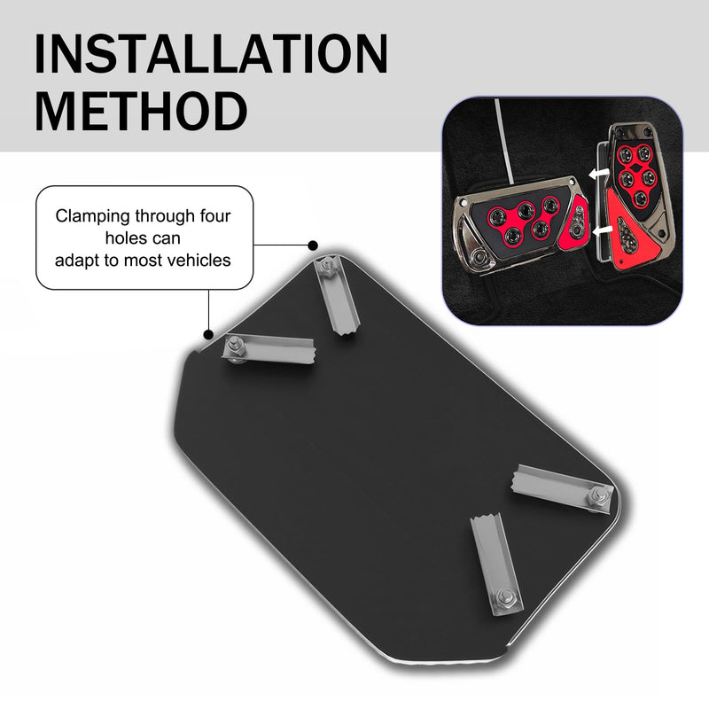 Pack of 2 Car Pedal Covers, Anti-Slip Vehicle Foot Treadle, 2.55In x 5.11In Automatic Pedal Pad, Universal Accessories for Most Cars (Red) 2 PCS Red