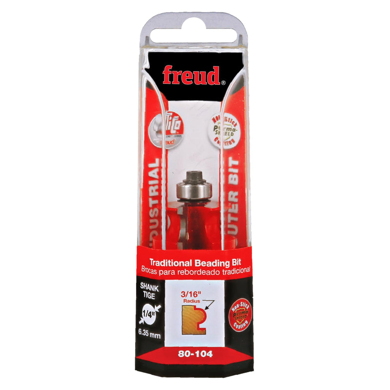 Freud 80-104: 3/16" Radius Traditional Beading Bit with 1/4" Shank