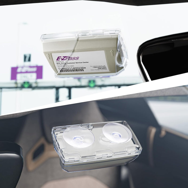 EZ Pass Holder for Windshield, Toll Pass Transponder Holder with Suction Cups for EZ Pass Mini/iPass 1 Pack